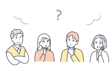 悩む人のイラスト